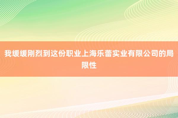 我缓缓刚烈到这份职业上海乐蕾实业有限公司的局限性